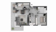 Grundriss Wohnung Nr 3 - Großzügige Wohnung im 1.-OG mit ausgebautem DG – Balkon, Keller, Garage & Stellplatz